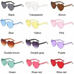 Rimless Cute Sexy Retro Love Heart Rimless Sunglasses Women Luxury Sun Glasses Female Eyewear Candy Color - Green - CB198UH5Y...