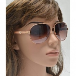 Square Womens Classic Aviator Sunglasses with Rhinestone Crystal - UV Protection - Pink + Pink Gradient Lens - CB1903UXHIE $1...