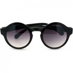 Round Unisex Round Keyhole Sunglasses Vintage Retro Circle Frame - Black - CV11S4XQTEX $9.53