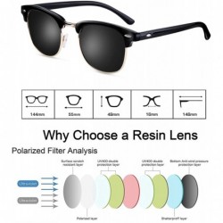 Round Sunglasses for Men Women - Retro Semi Rimless Polarized Sun Glasses WP1006 - Light Black - CR18CG98A93 $14.22