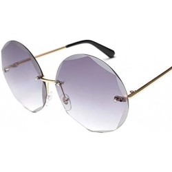 Rectangular Round Cut Rimless Sunglasses Women Men Vintage Gradient Sun Glasses Stylish Female Male Eyeglasses - CQ18Y7DLWDS ...
