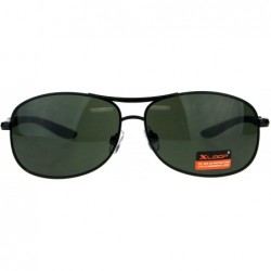 Sport Xloop Sunglasses Mens Fashion Oval Spring Hinge Frame UV 400 - Black (Green) - CY18E2STS4E $9.60