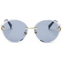 Aviator Classic fashion frameless sunshade - round - PC lens ladies sunglasses - C - CZ18SCYTSI8 $48.53