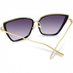Oversized Cateye Sunglasses Women Vintage Metal Glasses Mirror Retro Lunette De Soleil Femme UV400 - C2 - C319855QZM8 $19.83