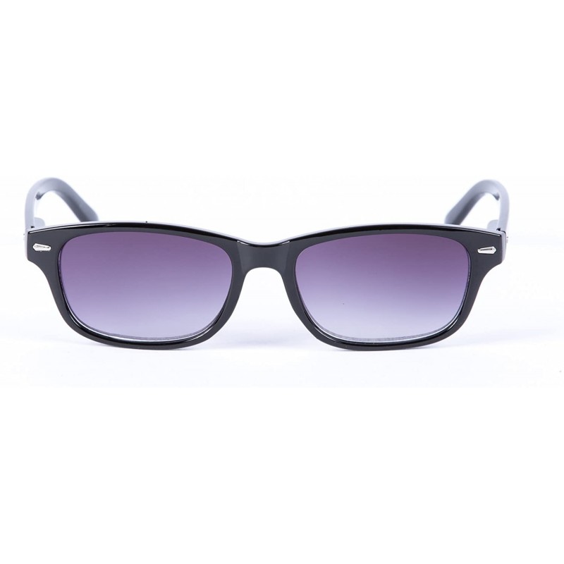 Rectangular The Intellect" Reading Sunglasses - Unisex Full Lens Sun Readers (non bifocal) - Black - CL1256T7G1R $14.24