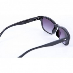 Rectangular The Intellect" Reading Sunglasses - Unisex Full Lens Sun Readers (non bifocal) - Black - CL1256T7G1R $14.24