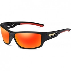Sport Polarized Sports Sunglasses Driving Glasses Shades for Men TR90 Frame for Cycling Baseball Night Vision - Red - CG18I4O...