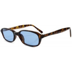 Rectangular Classic Old Vintage 80s 90s Indie Rectangle Sunglasses - Tortoise / Blue - CV18ECE7M58 $14.37