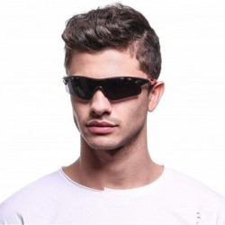 Rimless Polarized Sunglasses Men Explosion Proof Baseball - Black Frame Blue - CW190DTZNTI $15.73