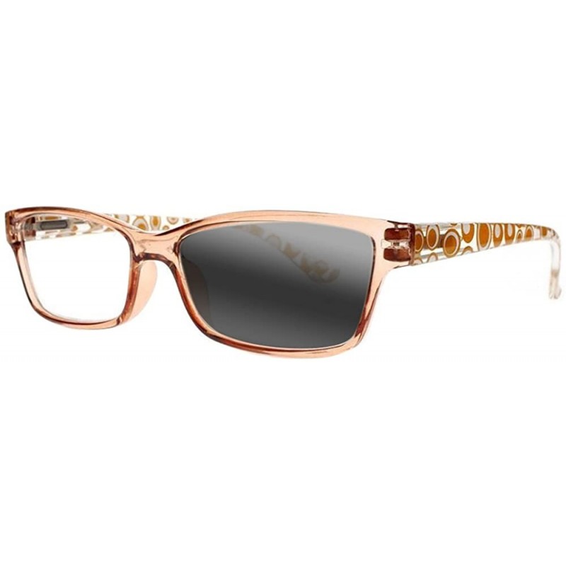 Rectangular Women's Colorful Prints Transition Photochromic Reading Glasses UV400 Sunglasses - Orange - CU18E6TE8DX $20.26