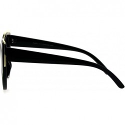 Round Womens Polarized Lens Mod Goth Cat Eye Fashion Retro Sunglasses - Black Smoke - CE18GOC487N $10.99