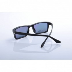 Rectangular Optical Eyeglasses Frames With Magnetic Polarized Sunglasses Clips - C007 - C412IMP9KB1 $12.84