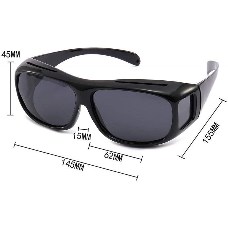 HD Night Day Driving Wrap Around Prescription Glasses Anti Glare Sunglasses  with Polarized Lens for Man and Women - CB196CS7X27