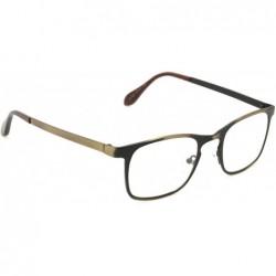 Square Classic Retro Metal Eyeglasses Frame Clear Lens Top Driving Designer Eyewear - Antic Gold 0201 - C7189AUUNN9 $10.54