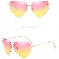 Square Vintage Sunglasses- Retro Love Ocean Piece Street Beat Peach Heart Shaped Sunglasses - D - CW18RS2RKXY $7.39