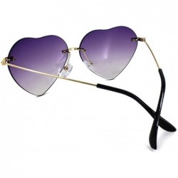 Round Vintage Heart Shape Sunglasses UV400 Color Coated Metal Frame Eyewear - d Purple - CY19CCARGRK $10.63