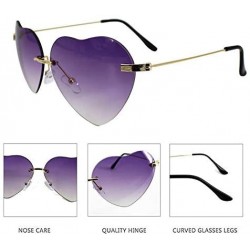 Round Vintage Heart Shape Sunglasses UV400 Color Coated Metal Frame Eyewear - d Purple - CY19CCARGRK $10.63