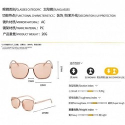 Square Square Sunglasses Female UV Protection Sunglasses Men Dazzling Color Film Toad Glasses (Transparent Tea) - CJ190OKSS2K...