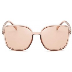 Square Square Sunglasses Female UV Protection Sunglasses Men Dazzling Color Film Toad Glasses (Transparent Tea) - CJ190OKSS2K...