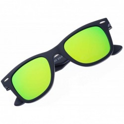 Sport Italy Made HD Corning Glass Lens Sunglasses Polarized Unisex - Black Rubber/Green Mirrored - CD194YOOC76 $38.17