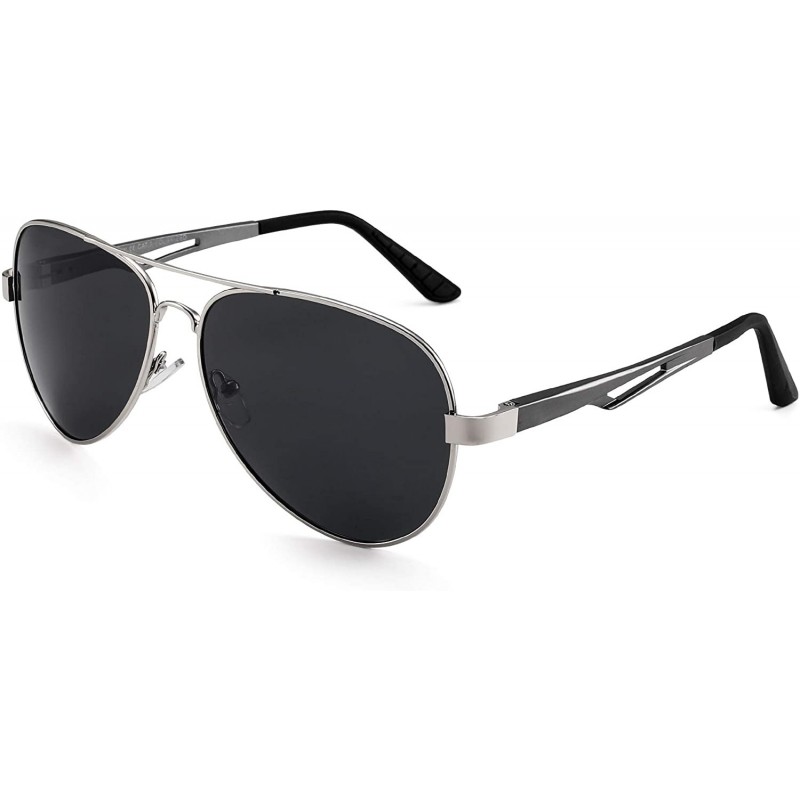 Retro Polarized Aviator Sunglasses for Men Women Metal Frame With ...