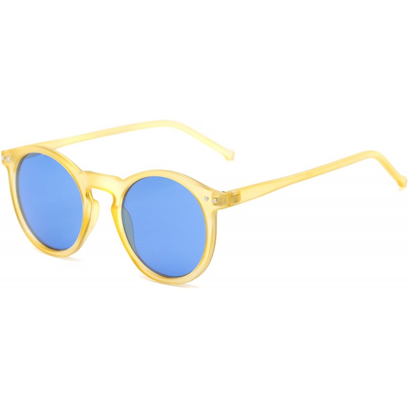 Round Sunglass Warehouse Lincoln- Plastic Round Men's & Women's Full Frame Sunglasses - CM12OC2YT42 $12.65