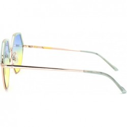 Rectangular Womens Squared Octagonal Gradient Lens Hippie Retro Sunglasses - Gold Blue Blue Yellow - CF18WROW8ZA $11.76