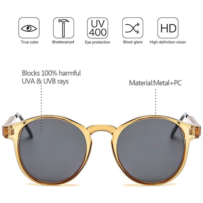 Small Round Sunglasses UV400 for Women Men Vintage Fashion Eyewear ...