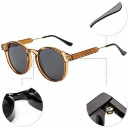 Goggle Small Round Sunglasses UV400 for Women Men Vintage Fashion Eyewear - Gold - Grey - CV18RRY45R3 $7.90