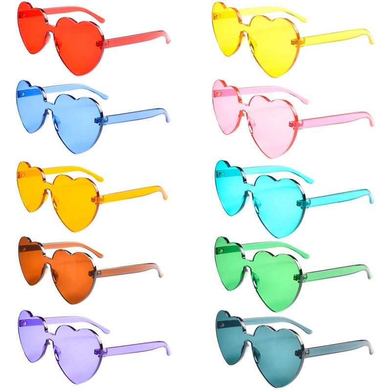 Rimless One Piece Transparent Candy Color Tinted Sunglasses