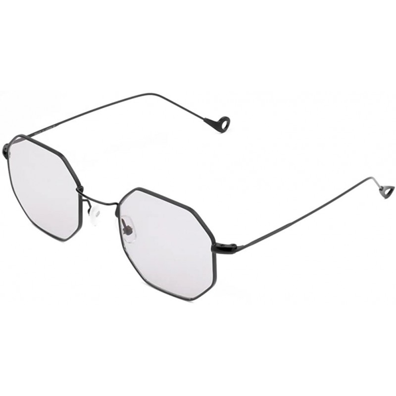 Oversized Small Modern Geometric Hexagonal Metal Frames Colored Flat Lens Sunglasses - Grey/Black - CN186WDMT3L $16.15