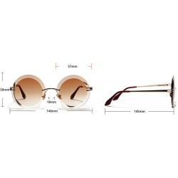 Rimless New Fashion Women Luxury Brand Deisgner Rimless Sun Glasses Vintage Diamond Cut Ocean Lens Sunglass UV400 - CB18NYUYG...