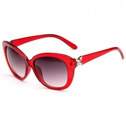 Aviator 2019 Fashion Flowers Sunglasses Women Brand Designer Sun Glasses Black Grey - Red Red - CR18Y3ONQ2O $10.10