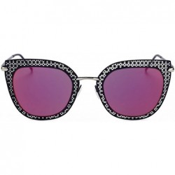 Cat Eye Cat Eye Women Fashion Designer Sunglasses Metal Frame Colored Lens - 86018_c5_silver_purple - CK12NRWOG41 $11.02