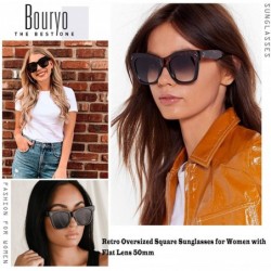 Oversized Retro Oversized Square Sunglasses for Women Flat Lens Sun Glasses Gradient Shades UV400 - CC18S6L2AQY $16.68