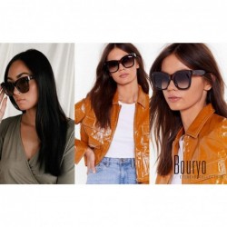 Oversized Retro Oversized Square Sunglasses for Women Flat Lens Sun Glasses Gradient Shades UV400 - CC18S6L2AQY $16.68