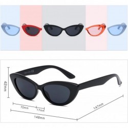 Cat Eye Women Retro Vintage Round Cat Eye Fashion Sunglasses - Red - C918IGGD7HX $11.35