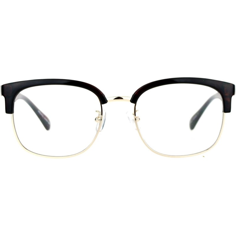 Wayfarer Mens Retro Half Horn Rim Horned Eye Glasses - Brown - CU12EPTI79J $9.10