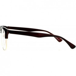 Wayfarer Mens Retro Half Horn Rim Horned Eye Glasses - Brown - CU12EPTI79J $9.10