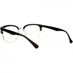 Wayfarer Mens Retro Half Horn Rim Horned Eye Glasses - Brown - CU12EPTI79J $9.10