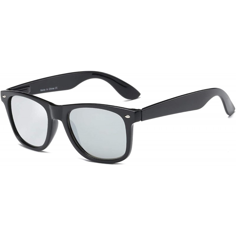 Sport Men Retro Vintage Classic Sports Square UV Protection Mirrored Sunglasses - Grey - C718WQ6ZY6Q $23.51