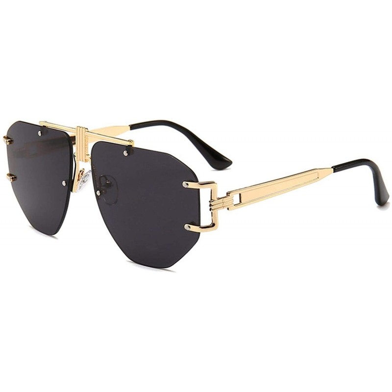 Oversized Rimless Sunglasses Women New Brand Design Vintage Square Sun  Glasses Men Irregular Eyewear - Clear Pink - CT18S6MXSW8