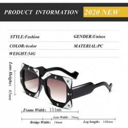 Rectangular Square Diamond Sunglasses-Owersized Thick Frame Eyewear-Vintage Shade Glasses - A - CF190ED28ZM $27.55