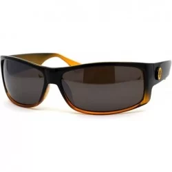 Rectangular Classic 90s Narrow Rectangular Gangster Sunglasses - Black Orange Black - CK195E9A03I $10.09