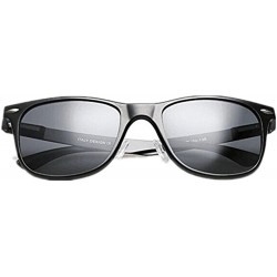 Wayfarer Retro Classic Aluminum Magnesium Frame Polarized Sunglasses - Black - CU1802ZRMLG $12.85