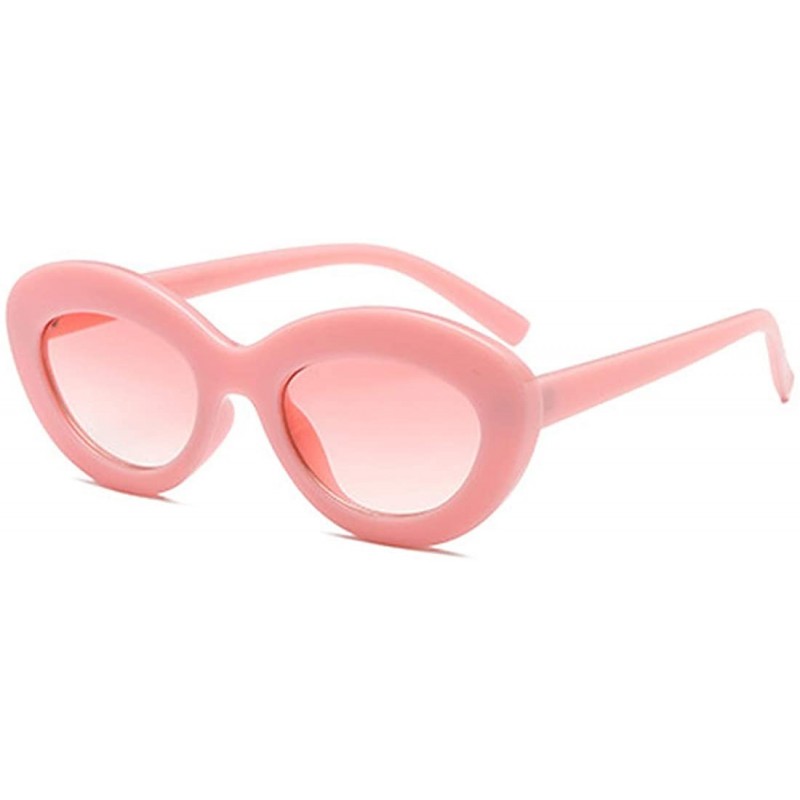 Oval Sunglasses Oval Sunglasses Men and women Fashion Retro Sunglasses - Pink - C218LITUE9M $10.39