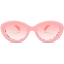 Oval Sunglasses Oval Sunglasses Men and women Fashion Retro Sunglasses - Pink - C218LITUE9M $10.39