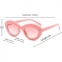 Oval Sunglasses Oval Sunglasses Men and women Fashion Retro Sunglasses - Pink - C218LITUE9M $10.39