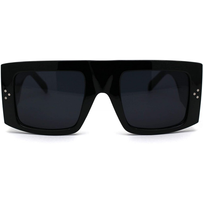 Thick Plastic Temple Flat Top Square Rectangular Mob Sunglasses - All ...