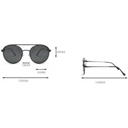 Round 2020 Men's Fashion Set Mirror Polarized One Mirror Multipurpose Retro Fashion Metal Ladies Sunglasses - Gun - CQ193EZW3...